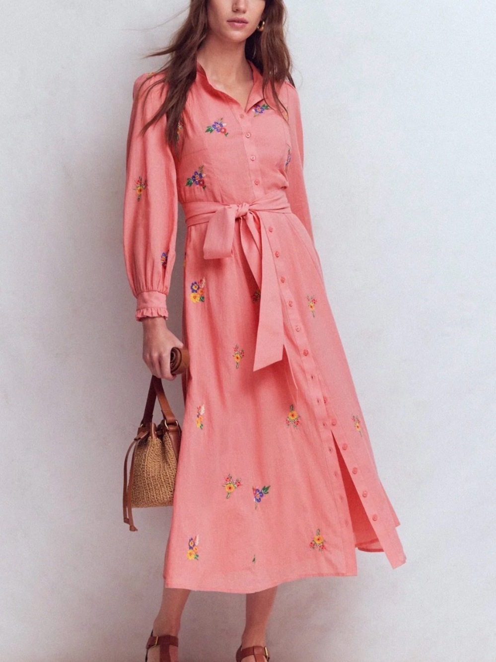 Boden Embroidered Shirt Dress - Picture 2 of 8